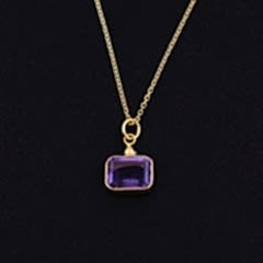 Adeline Serisi Ametist Doğaltaşlı Gümüş Kolye