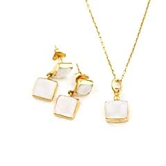 Aytaşı Doğaltaşlı Minimal Gümüş Set