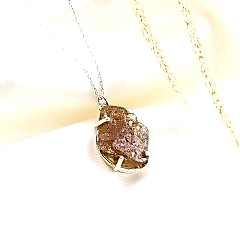 Ham Turmalin Doğaltaşlı Gümüş Kolye