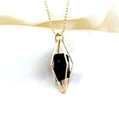 Turmalin Doğaltaşlı Gümüş Kafes Kolye