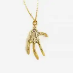 İskelet El Model Elmas Doğaltaşlı Gümüş Kolye