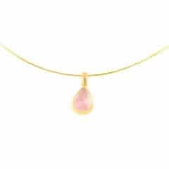 Lara Serisi Pembe Kuvars Doğaltaşlı Gümüş Gerdanlık