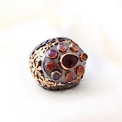 Turmalin Doğaltaşlı Etnik Gümüş Yüzük