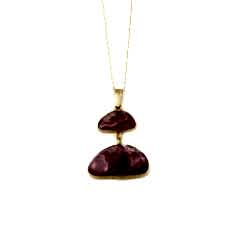 Rodokrozit Doğaltaşlı Gümüş Kolye