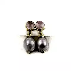 İnci ve Pembe Kuvars Doğaltaşlı Gümüş Küpe