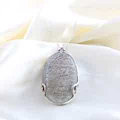 Yazılı Ay Taşı Doğaltası 925 Ayar Gümüş Kolye