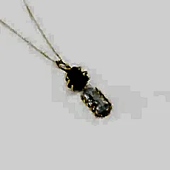 İkili Ham Turmalin Doğaltaşlı Gümüş Kolye