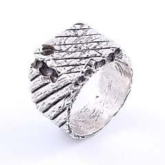 Etnik Görünümlü Erkek Gümüş Yüzük