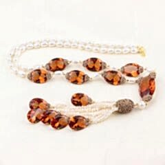 Özel Tasarım İnci ve Zultanit Taşlı Set