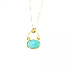 Firuze Doğaltaşlı Kilit Model Kolye