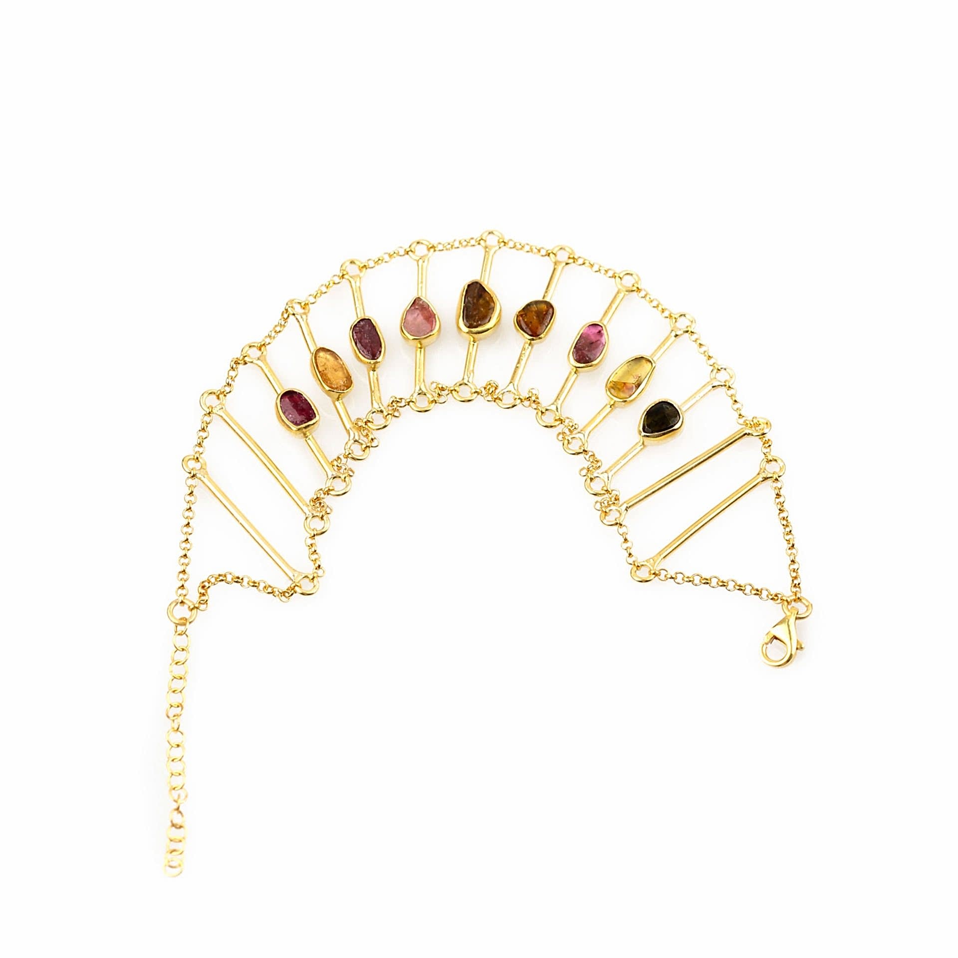 Ala Serisi Turmalin Doğaltaşlı Gümüş Bileklik