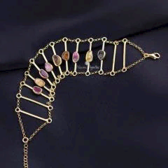 Ala Serisi Turmalin Doğaltaşlı Gümüş Bileklik