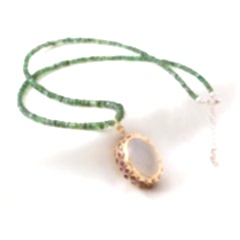 Turmalin, Ay Taşı ve Yakut Doğaltaşlı Dizi Kolye