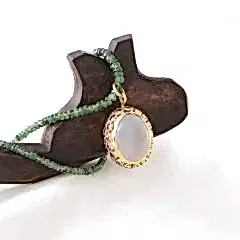 Turmalin, Ay Taşı ve Yakut Doğaltaşlı Dizi Kolye