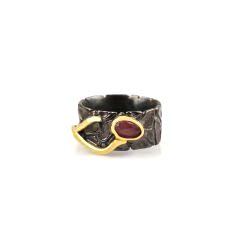 Ilgın Serisi Yakut Doğaltaşlı Gümüş Yüzük