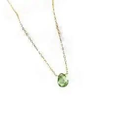 Dori Serisi Damla Turmalin Doğaltaşlı Minimal Kolye