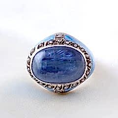 Kyanit Doğaltaşlı Elmas Erkek Yüzük