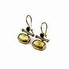 Özel Tasarım Kehribar ve Turmalin Doğaltaşlı Küpe