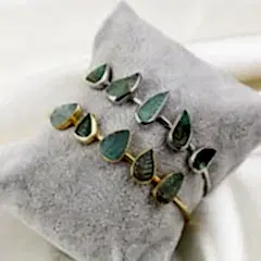 Carving Yapraklı Zümrüt Bileklik