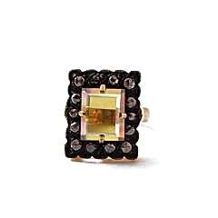 Elmas ve Mozanit Doğaltaşlı Özel Tasarım Yüzük