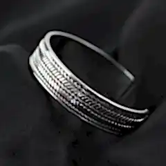 Kalın Örgü Model Gümüş Erkek Bileklik