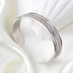 Kalın Örgü Model Gümüş Erkek Bileklik