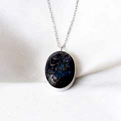 Labradorit Doğaltaşlı Gümüş Kolye ( Man Ghasshana Falaisa Minna )