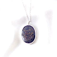 Safir Doğaltaşlı ( sevgi ruhun güzelliğidir ) Yazılı Gümüş Kolye