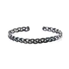 Örgü Model Erkek Gümüş Bileklik