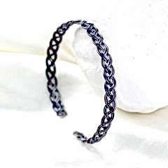 Örgü Model Erkek Gümüş Bileklik