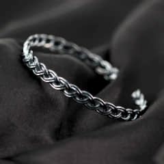 Örgü Model Erkek Gümüş Bileklik