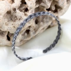 Örgü Model Erkek Gümüş Bileklik