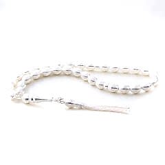 Oval Kesim Gümüş Tesbih Büyük Boy