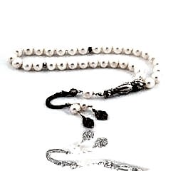 İnci Doğal Taşlı Gümüş Püsküllü Tesbih