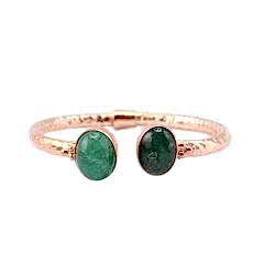 Zümrüt Doğal Taşlı 925 Ayar Gümüş Bileklik